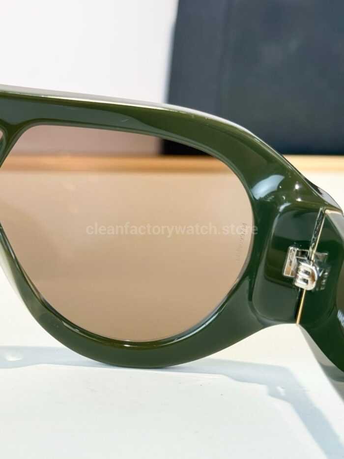 Chanel 5568 Shield Sunglasses | Dark Olive Green Frame & Brown Gradient Lens - Image 6