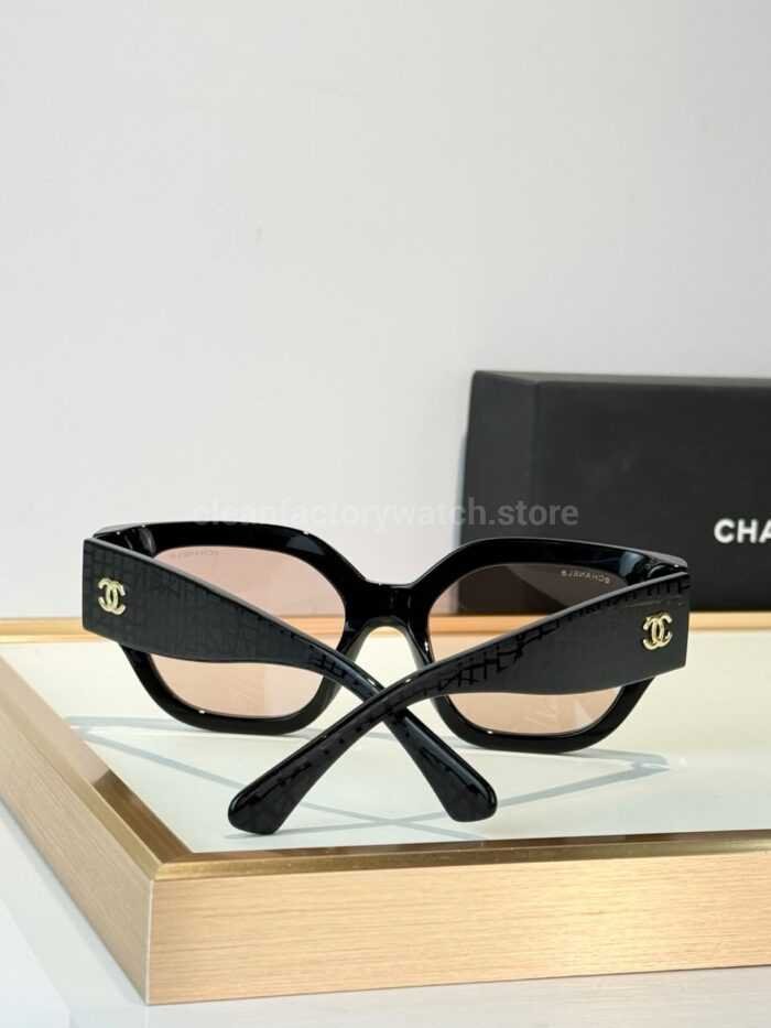 Chanel 5571 Cat-Eye Sunglasses | Black Frame & Light Brown Lenses - Image 4