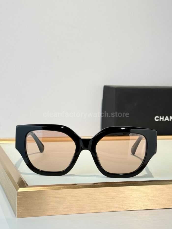 Chanel 5571 Cat-Eye Sunglasses | Black Frame & Light Brown Lenses - Image 3