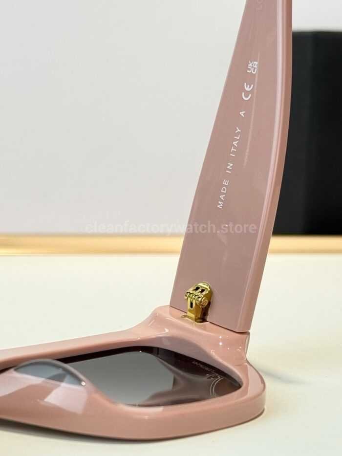 Chanel 5571 Cat-Eye Sunglasses | Light Pink Frame & Dark Grey-Green Lenses - Image 8