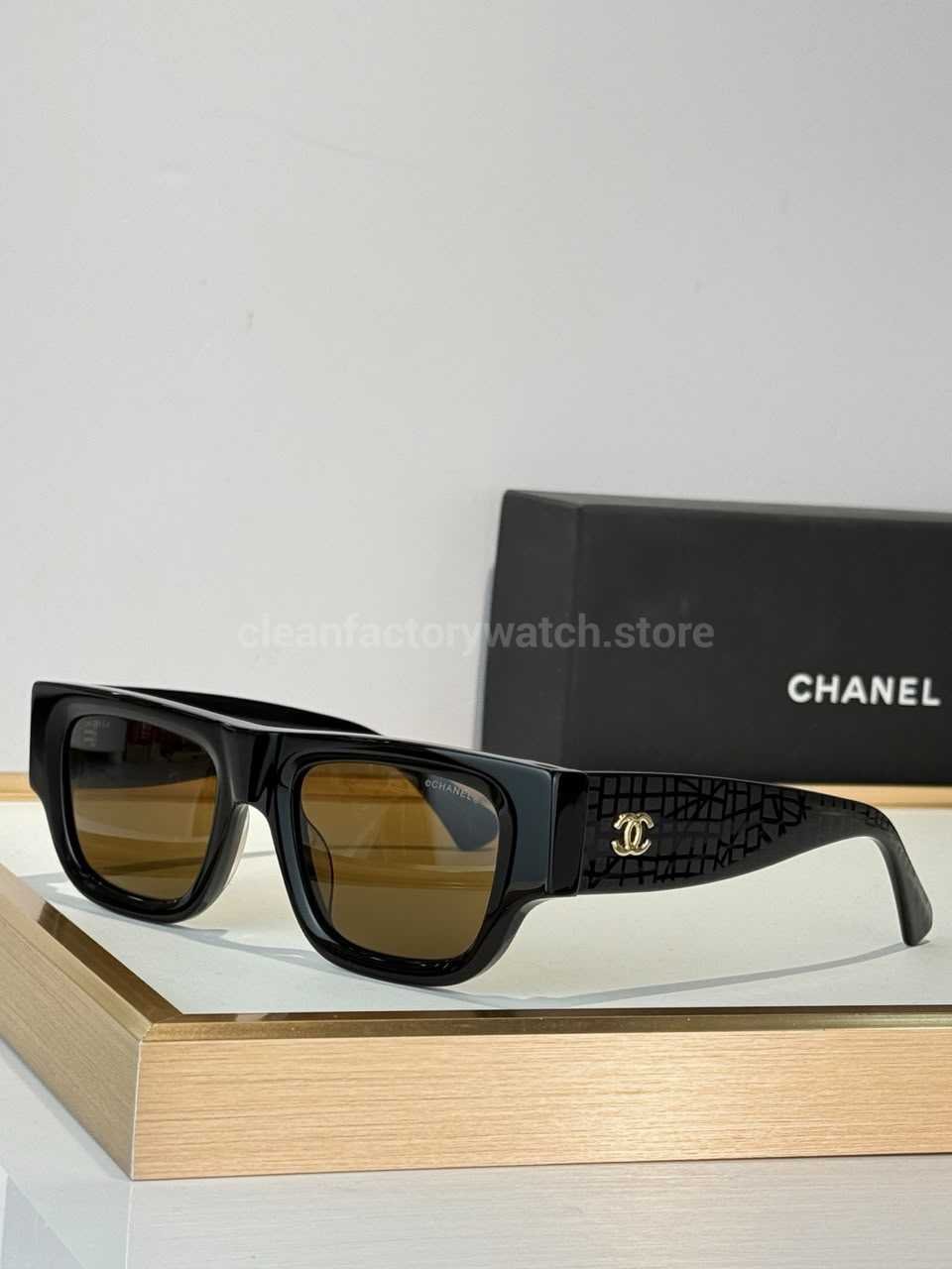 Chanel 5572 Square Sunglasses | Black Frame & Amber Brown Lenses