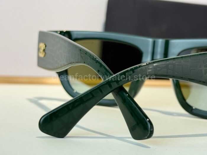 Chanel 5572 Square Sunglasses | Dark Green Frame & Olive Green Lenses - Image 6