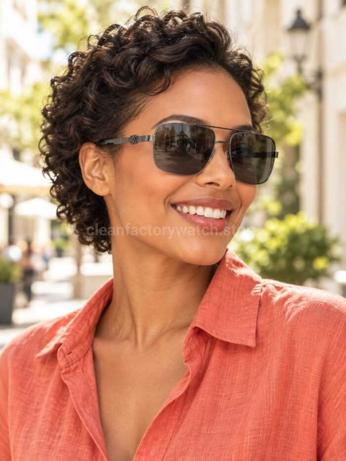 Chanel CH3514 Double-Bridge Square Sunglasses | Gunmetal Frame with Dark Grey Lenses - Image 2