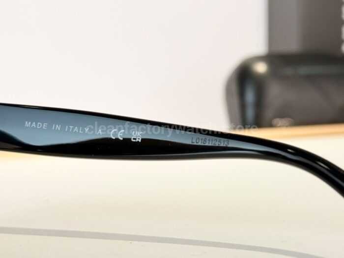 Chanel CH3518 Cat-Eye Sunglasses | Black Frame with Grey-Green Lenses - Image 4