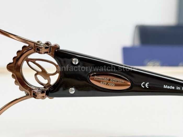 Chopard SCH863S Shield Sunglasses | Gold & Burgundy Frame with Brown Gradient Lens - Image 7