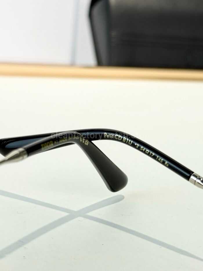 Dior Petit CD B1U Cat-Eye Sunglasses | Silver Frame with Blue-Grey Gradient Lenses - Image 9