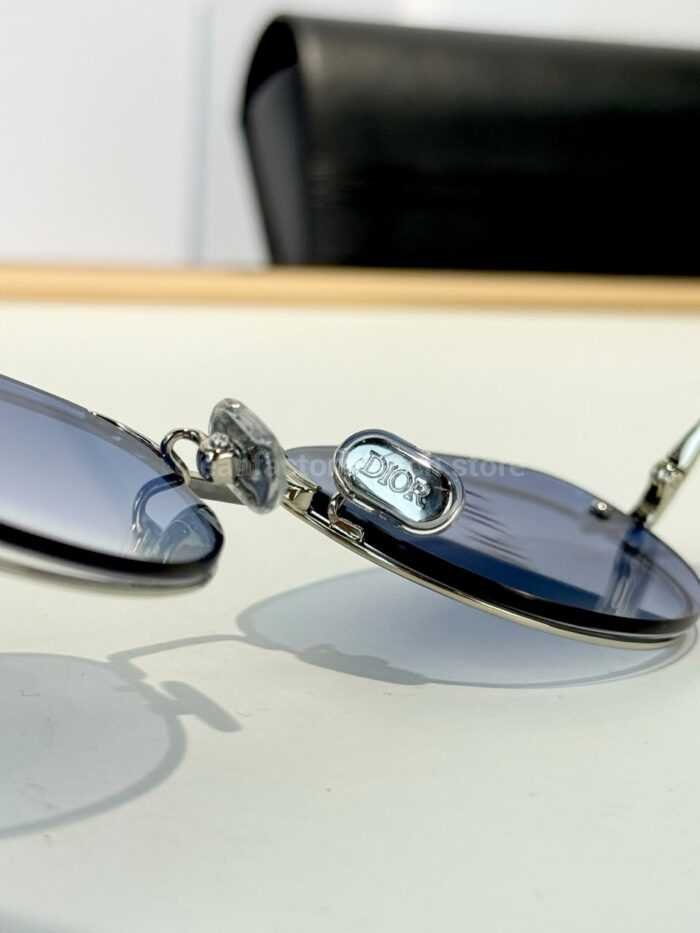 Dior Petit CD B1U Cat-Eye Sunglasses | Silver Frame with Blue-Grey Gradient Lenses - Image 7