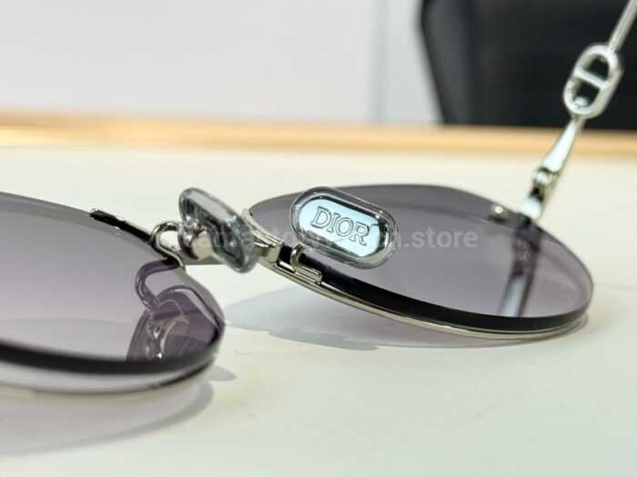Dior Petit CD B1U Cat-Eye Sunglasses | Silver Frame with Purple-Grey Gradient Lenses - Image 8