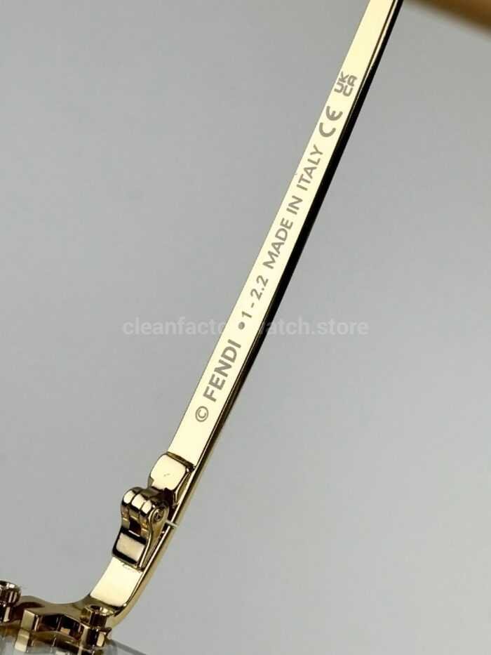 Fendi FE4172US Rimless Photochromic Eyeglasses  Gold-Tone Temples, Square Lenses & Letter Details - Image 6