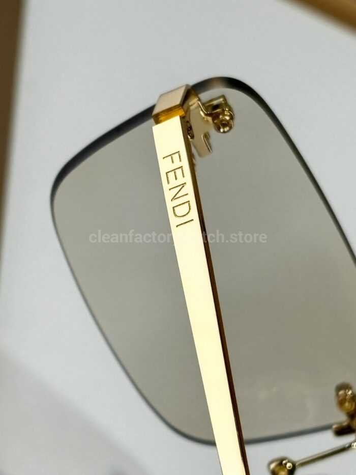 Fendi FE4172US Rimless Photochromic Eyeglasses | Silver-Tone Temples, Dark Smoke Grey Lenses & Letter Details - Image 3