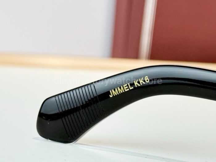 Jacques Marie Mage ELKHART Square Aviator Sunglasses | Black Frame with Light Blue Lenses - Image 9