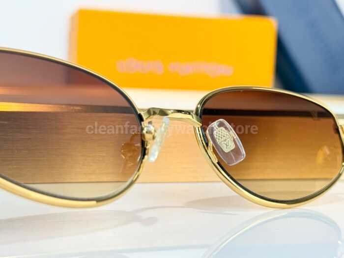 Louis Vuitton Z3179 Oval Sunglasses | Gold Frame with Brown Gradient Lenses - Image 6