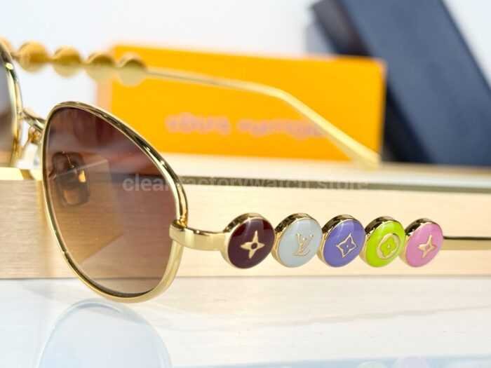 Louis Vuitton Z3179 Oval Sunglasses | Gold Frame with Brown Gradient Lenses - Image 4