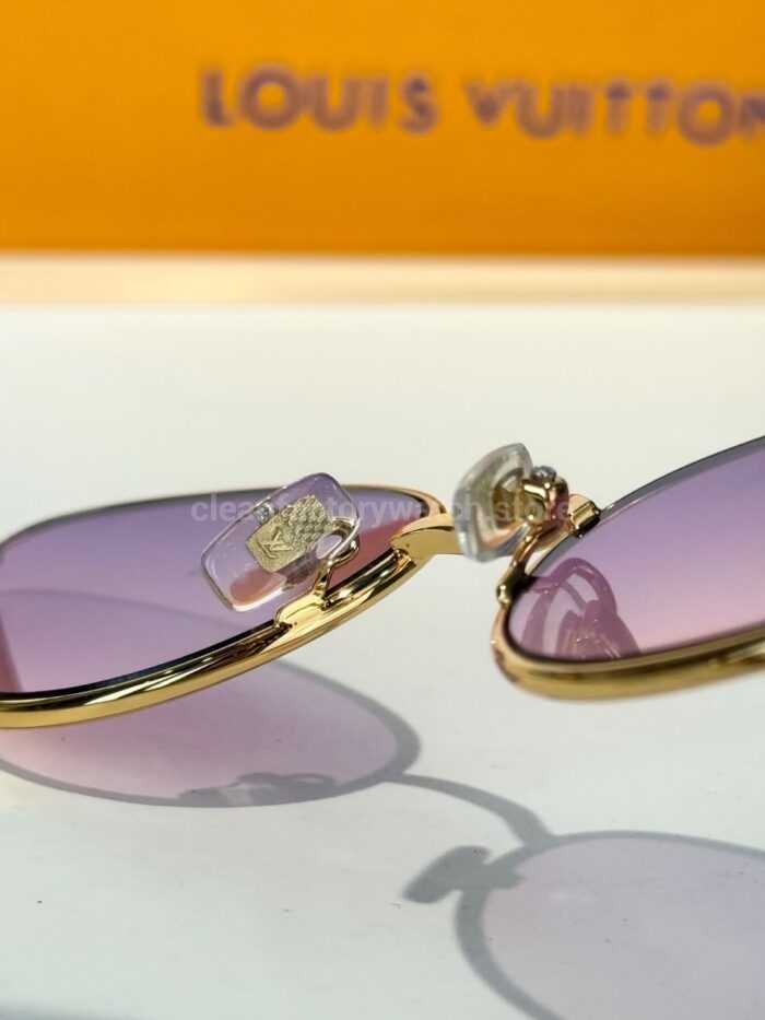Louis Vuitton Z3179 Oval Sunglasses | Gold Frame with Pink-Purple Lenses - Image 5