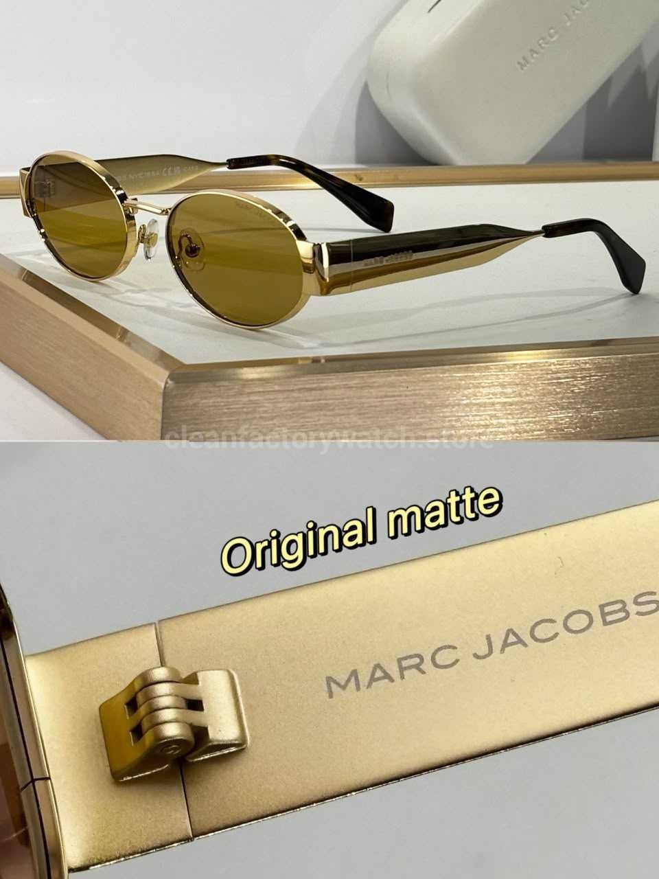 Marc Jacobs MARC 806S Oval Sunglasses Gold Frame & Amber Yellow Lenses (1) Marc Jacobs MARC 806/S Oval Sunglasses | Gold Frame & Amber Yellow Lenses - Image 1