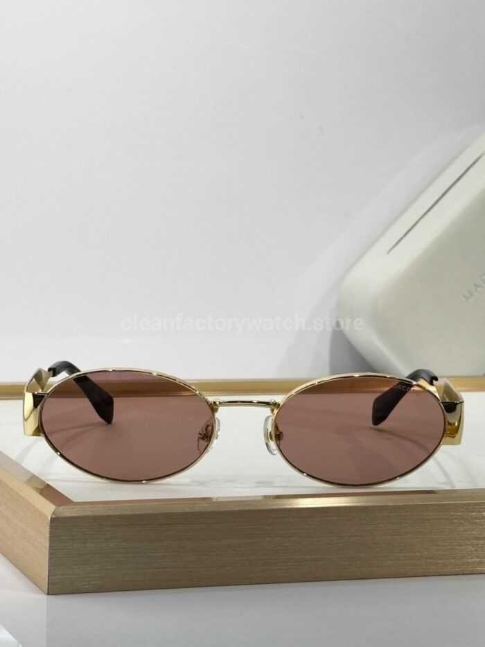 Marc Jacobs MARC 806/S Oval Sunglasses | Gold Frame & Rose Brown Lenses - Image 3