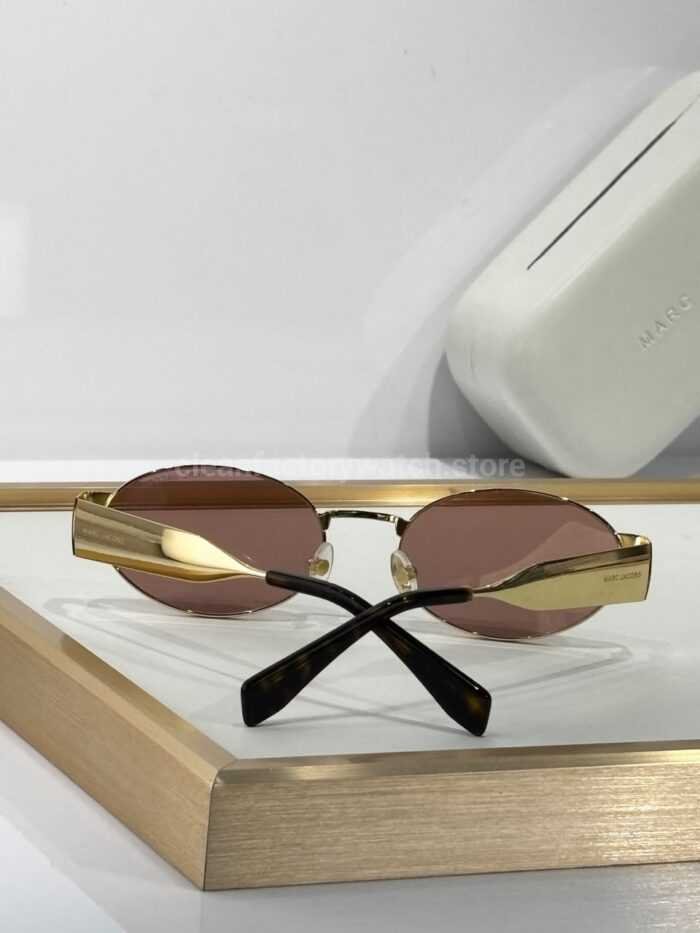 Marc Jacobs MARC 806/S Oval Sunglasses | Gold Frame & Rose Brown Lenses - Image 8