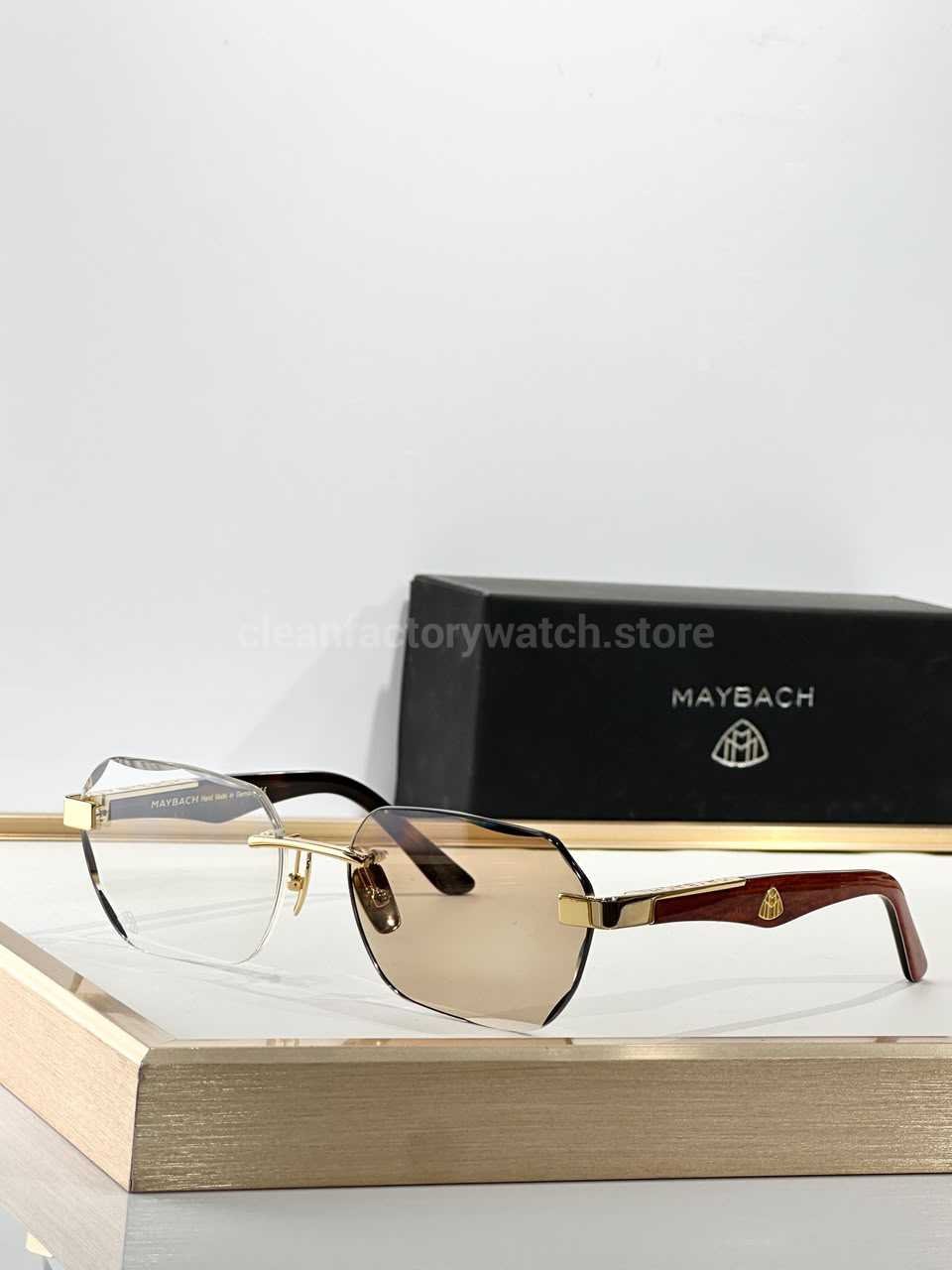 Maybach The Arttai Rimless Sunglasses | Gold-Tone Frame with Brown Gradient Lenses