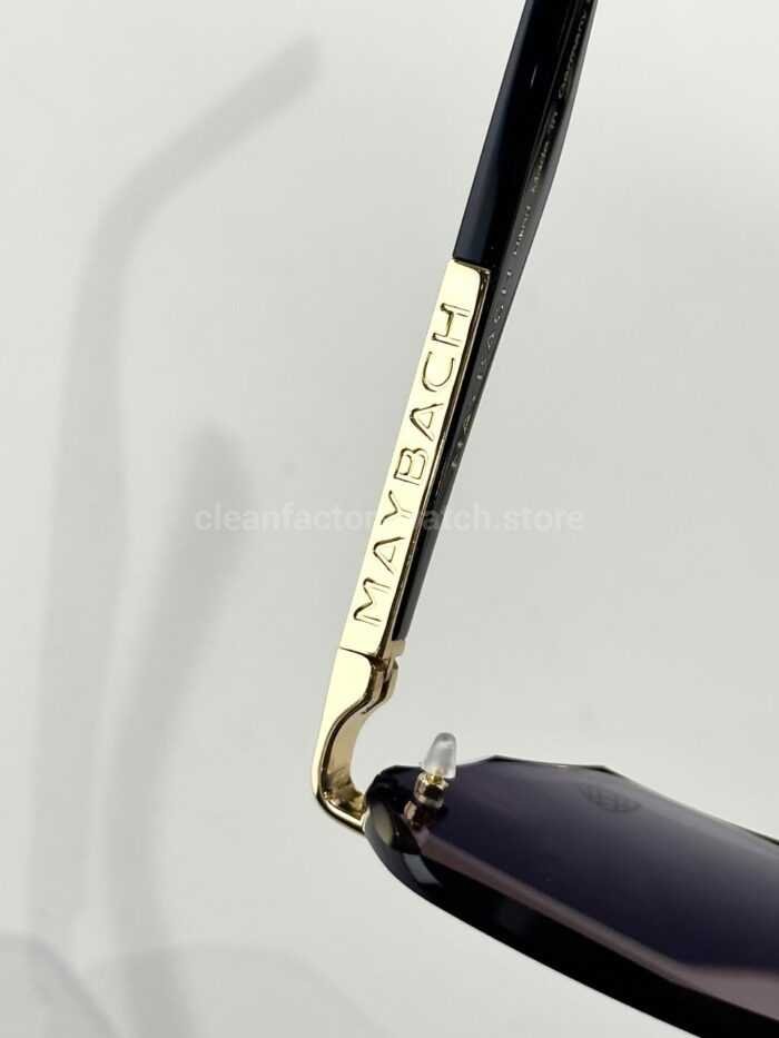 Maybach The Arttai Rimless Sunglasses | Gold-Tone Frame with Purple-Grey Gradient Lenses - Image 5
