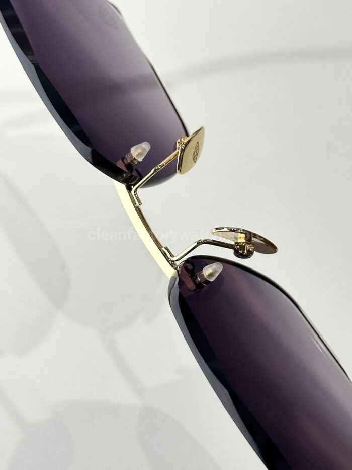 Maybach The Arttai Rimless Sunglasses | Gold-Tone Frame with Purple-Grey Gradient Lenses - Image 10