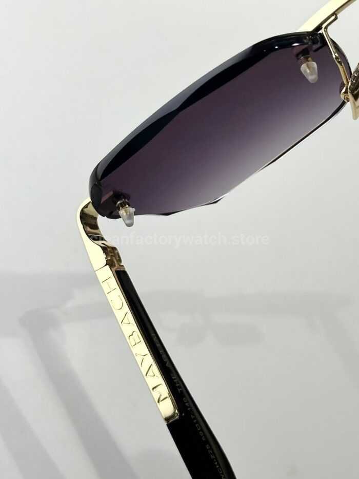 Maybach The Arttai Rimless Sunglasses | Gold-Tone Frame with Purple-Grey Gradient Lenses - Image 8