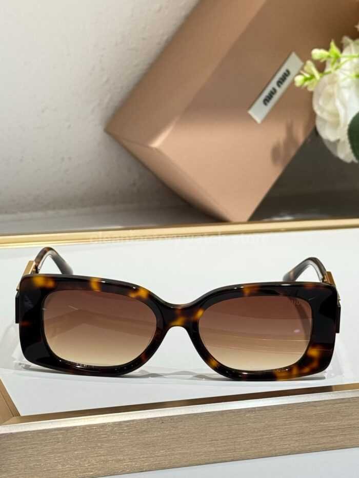 Miu Miu MU7377S Square Sunglasses | Dark Tortoiseshell Frame & Brown Gradient Lenses - Image 2