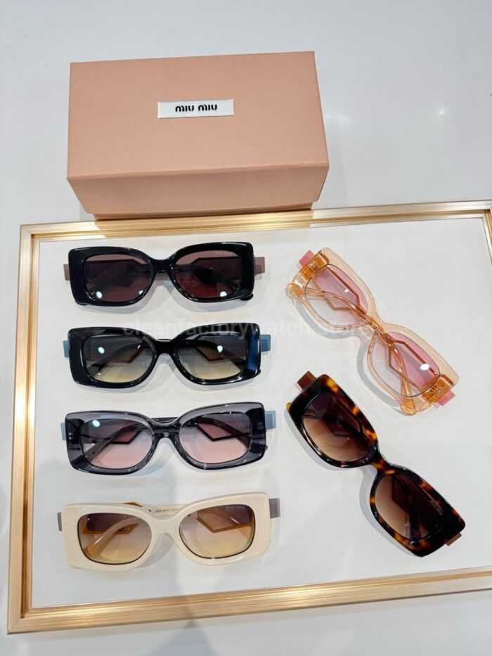 Miu Miu MU7377S Square Sunglasses | Ivory Frame & Light Gradient Lenses - Image 4