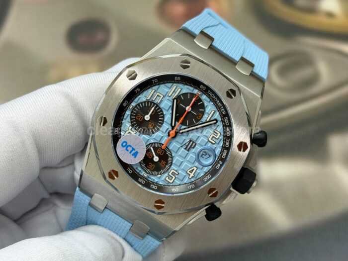 OCTA Factory Audemars Piguet Royal Oak Offshore Chronograph 26238ST.OO.A340CA.01 42mm Steel Blue Rubber Strap Arabic Numerals Blue Dial - Image 3