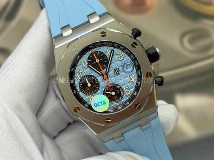 OCTA Factory Audemars Piguet Royal Oak Offshore Chronograph 26238ST.OO.A340CA.01 42mm Steel Blue Rubber Strap Arabic Numerals Blue Dial - Image 2