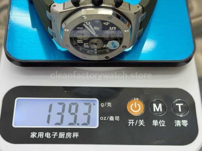 OCTA Factory Audemars Piguet Royal Oak Offshore Chronograph 26238TI.OO.A056CA.01 42mm Steel Green Rubber Strap Arabic Numerals Green Dial - Image 10