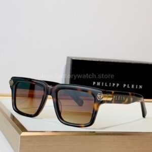 Philipp Plein SPP181M Square Sunglasses | Tortoiseshell Frame with Brown Gradient Lenses