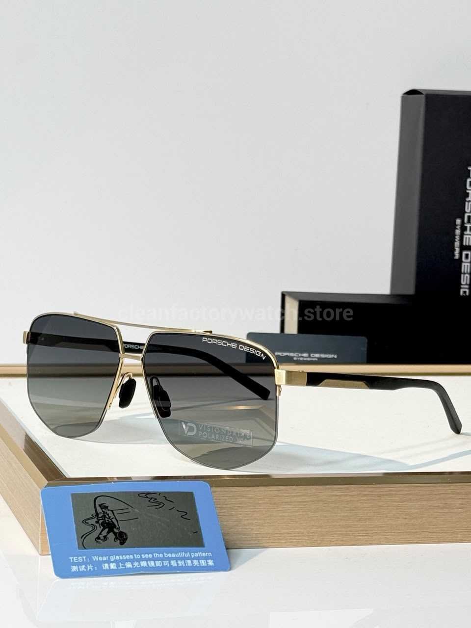 Porsche Design P8943 Aviator Polarized Sunglasses Gold Tone Frame, Black Temples & Grey Gradient Lenses (1) Porsche Design P8943 Aviator Polarized Sunglasses | Gold-Tone Frame, Black Temples & Grey Gradient Lenses - Image 1