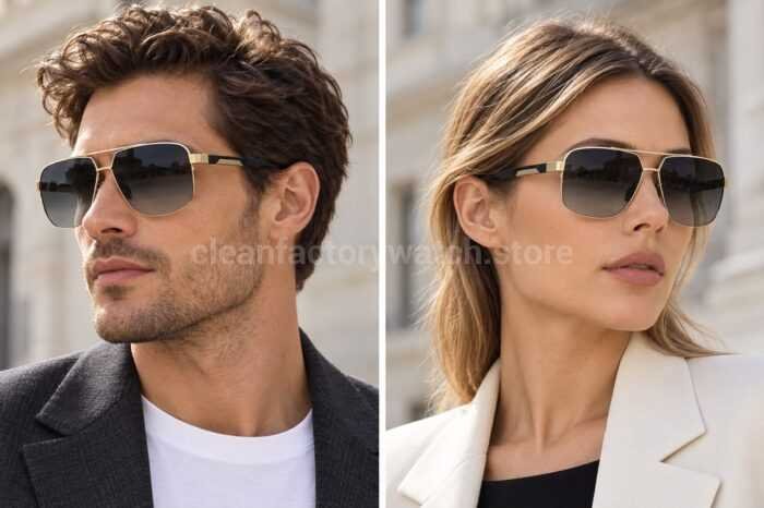 Porsche Design P8943 Aviator Polarized Sunglasses | Gold-Tone Frame, Black Temples & Grey Gradient Lenses - Image 2