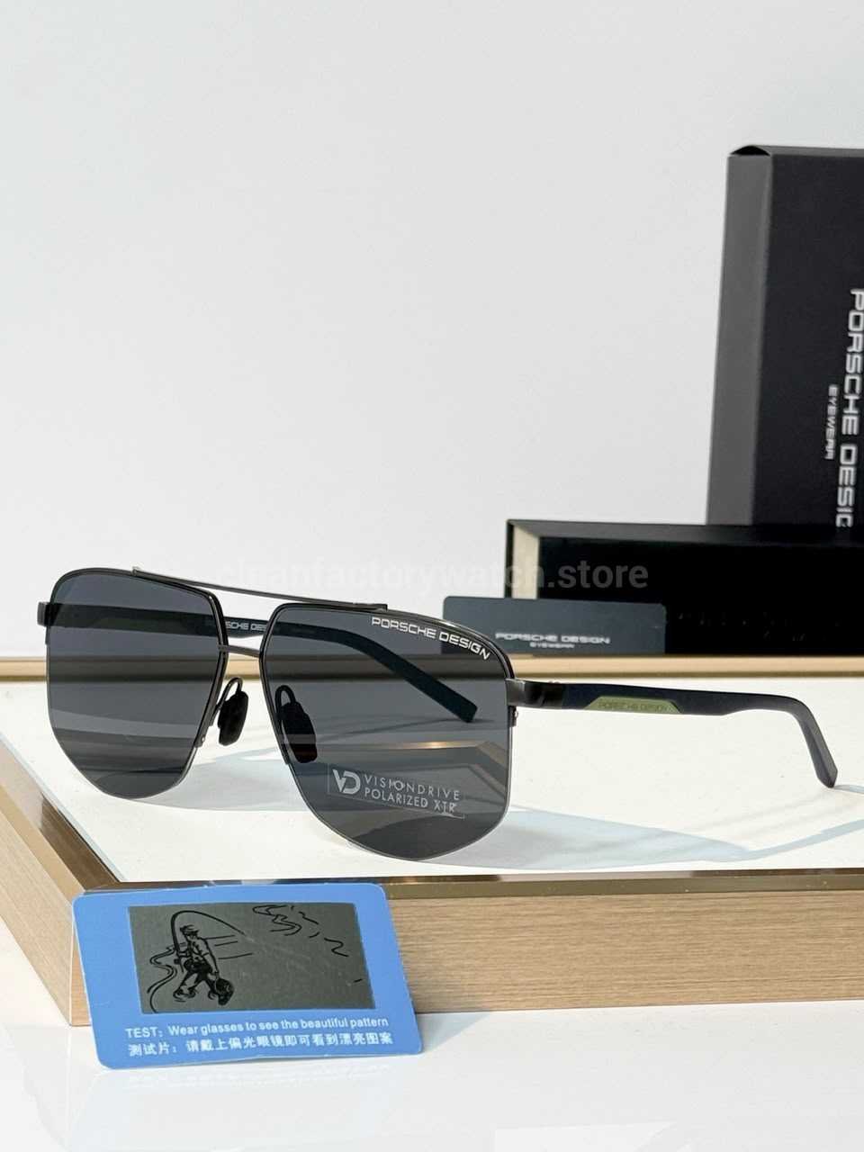 Porsche Design P8943 Aviator Polarized Sunglasses | Gunmetal Frame, Double Bridge & Dark Grey Lenses
