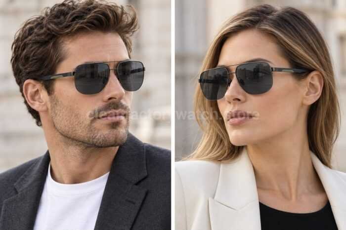 Porsche Design P8943 Aviator Polarized Sunglasses | Gunmetal Frame, Double Bridge & Dark Grey Lenses - Image 2