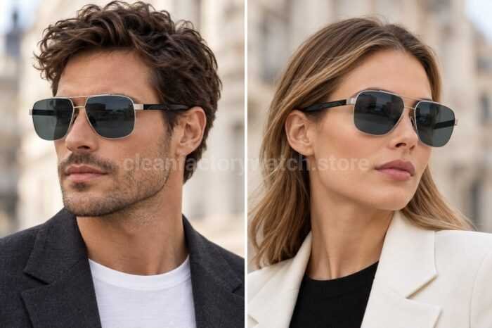 Porsche Design P8943 Aviator Polarized Sunglasses | Silver-Tone Frame, Double Bridge & Grey-Green Lenses - Image 2