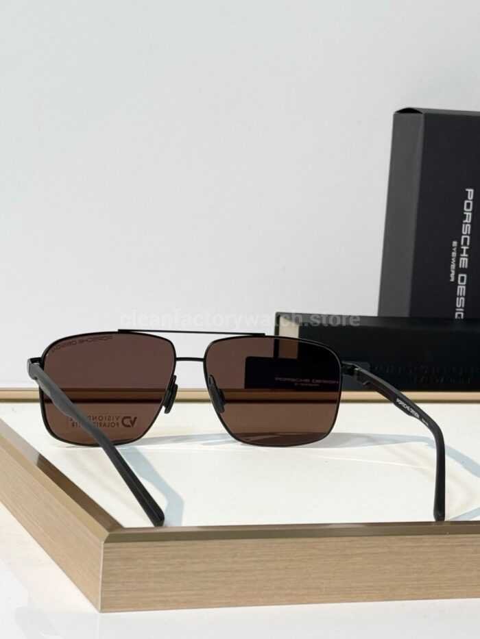 Porsche Design P8944 Square Polarized Sunglasses | Black Frame, Double Bridge & Brown Lenses - Image 4