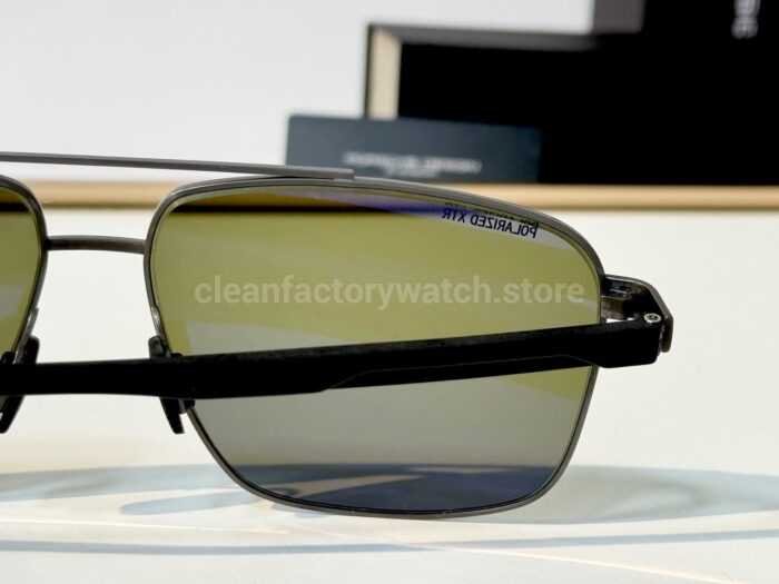 Porsche Design P8944 Square Polarized Sunglasses | Gunmetal Frame, Double Bridge & Olive Green Lenses - Image 9