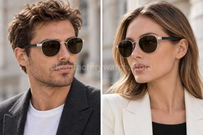Porsche Design P8945 Round Polarized Sunglasses | Silver-Tone Frame, Black Temples & Dark Brown Lenses - Image 7