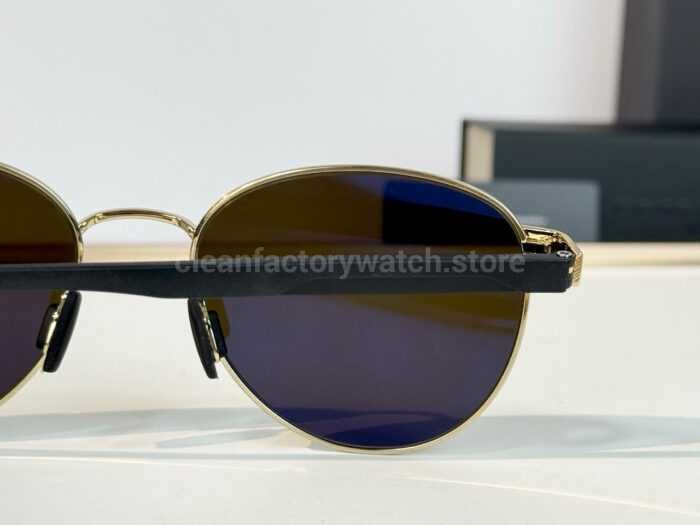 Porsche Design P8945 Round Polarized Sunglasses | Silver-Tone Frame, Black Temples & Dark Brown Lenses - Image 4