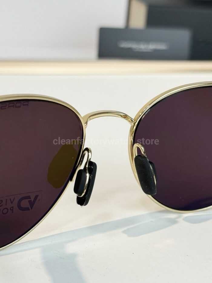 Porsche Design P8945 Round Polarized Sunglasses | Silver-Tone Frame, Black Temples & Dark Brown Lenses - Image 6