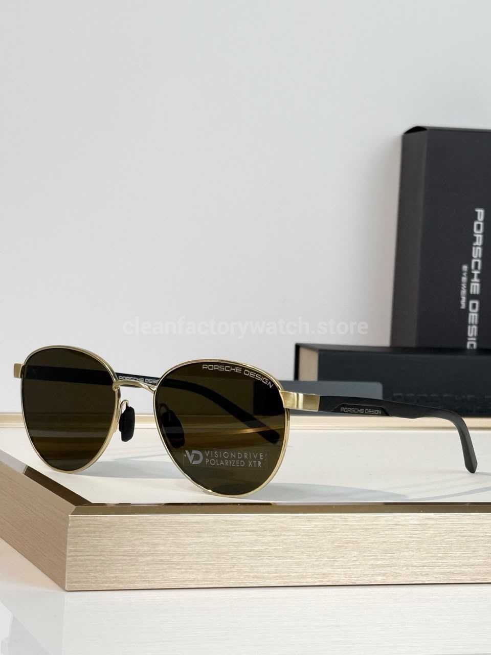 Porsche Design P8945 Round Polarized Sunglasses | Silver-Tone Frame, Black Temples & Dark Brown Lenses