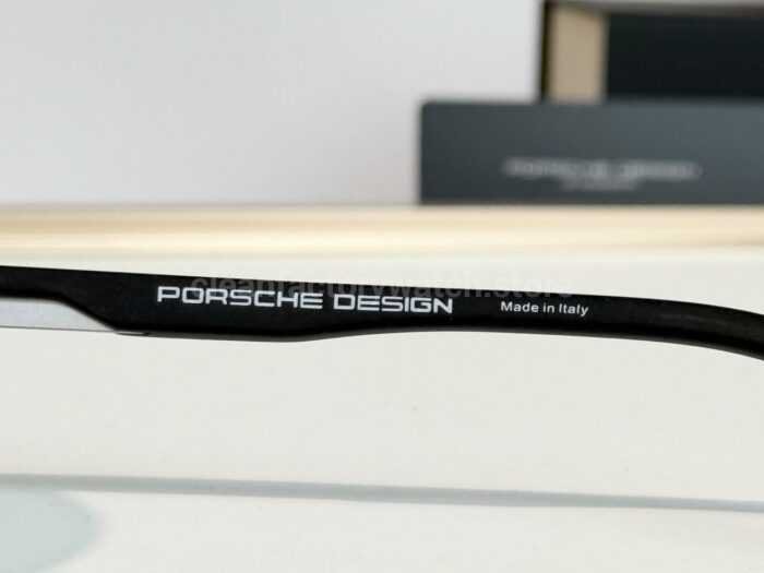 Porsche Design P8945 Round Polarized Sunglasses | Black Frame, Black Temples & Olive Green Lenses - Image 3