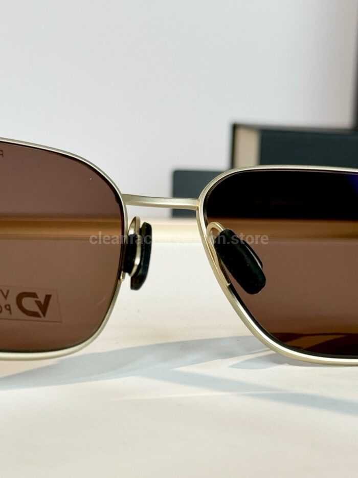 Porsche Design P8982 Square Polarized Sunglasses | Silver-Tone Frame, Black Temples & Brown Lenses - Image 7