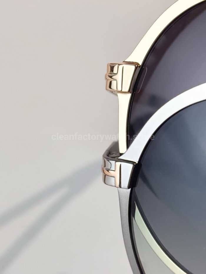 Tom Ford TF1060 Oversized Aviator Sunglasses | Silver Frame & Grey-Purple Gradient Lenses - Image 4