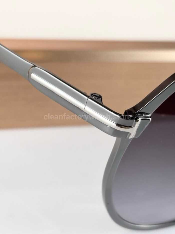 Tom Ford TF1060 Oversized Aviator Sunglasses | Silver Frame & Grey-Purple Gradient Lenses - Image 5