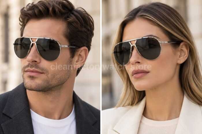 Tom Ford TF1060 Oversized Aviator Sunglasses | Silver-Tone Frame & Dark Grey Lenses - Image 2