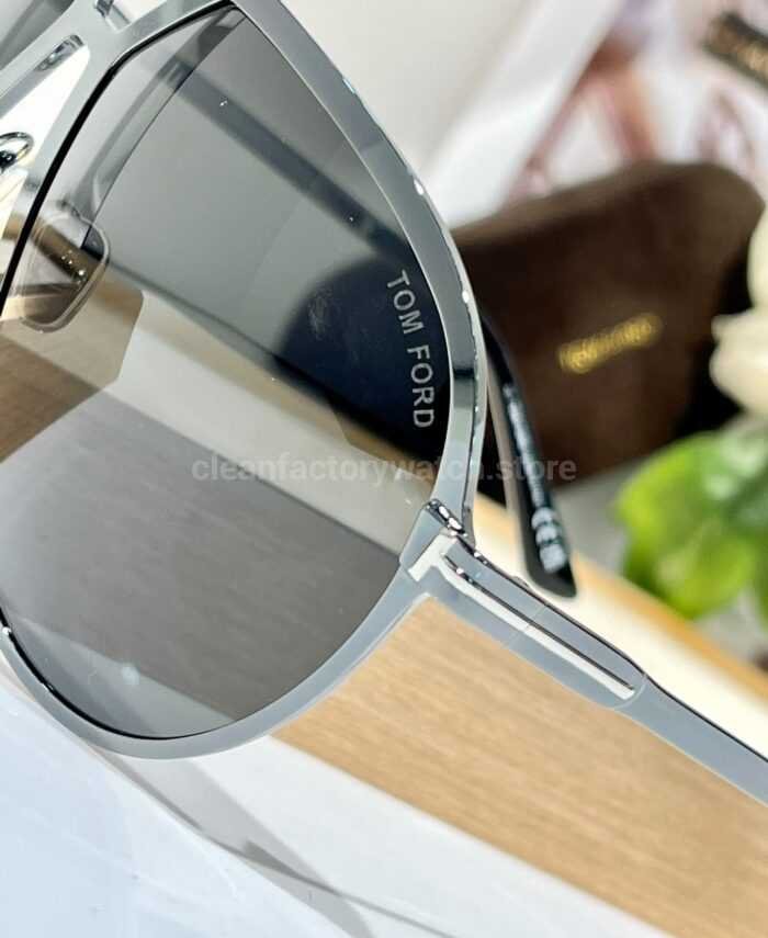Tom Ford TF1060 Oversized Aviator Sunglasses | Silver-Tone Frame & Grey Gradient Lenses  Model: TF1060 - Image 6