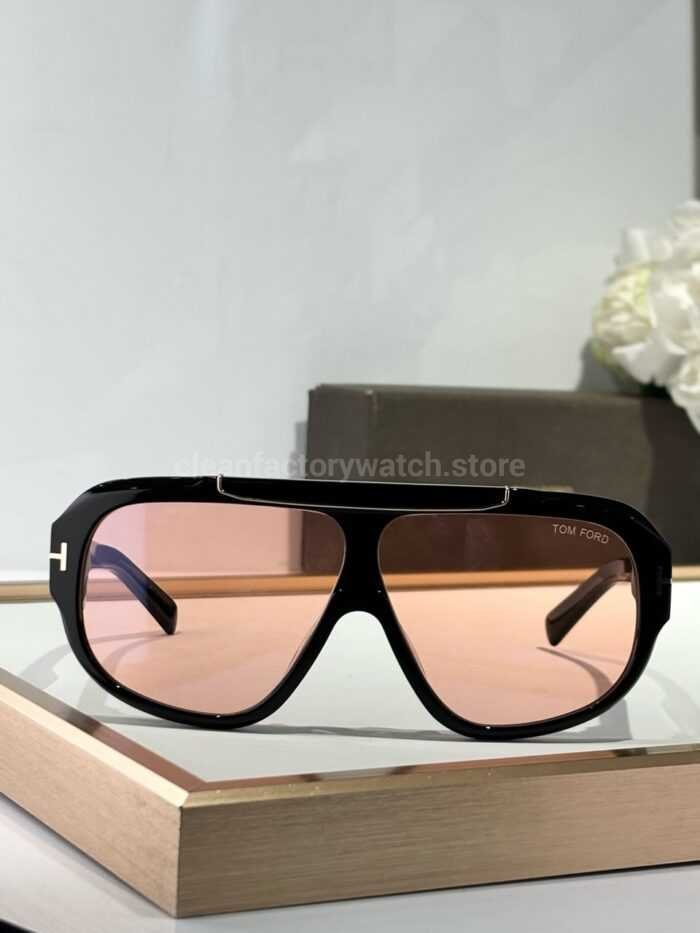 Tom Ford TF1093 RELLEN Oversized Aviator Sunglasses | Black Frame & Pink Lenses - Image 3