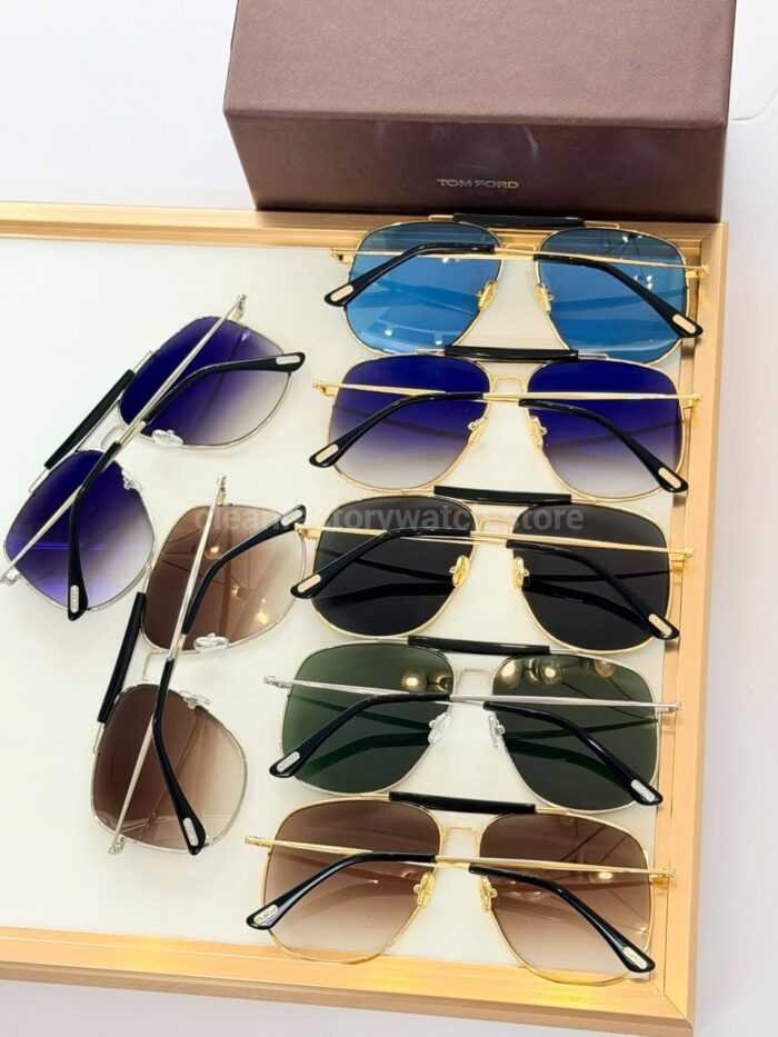 Tom Ford TF557 Aviator Sunglasses | Gold Frame & Grey-Purple Gradient Lenses - Image 6
